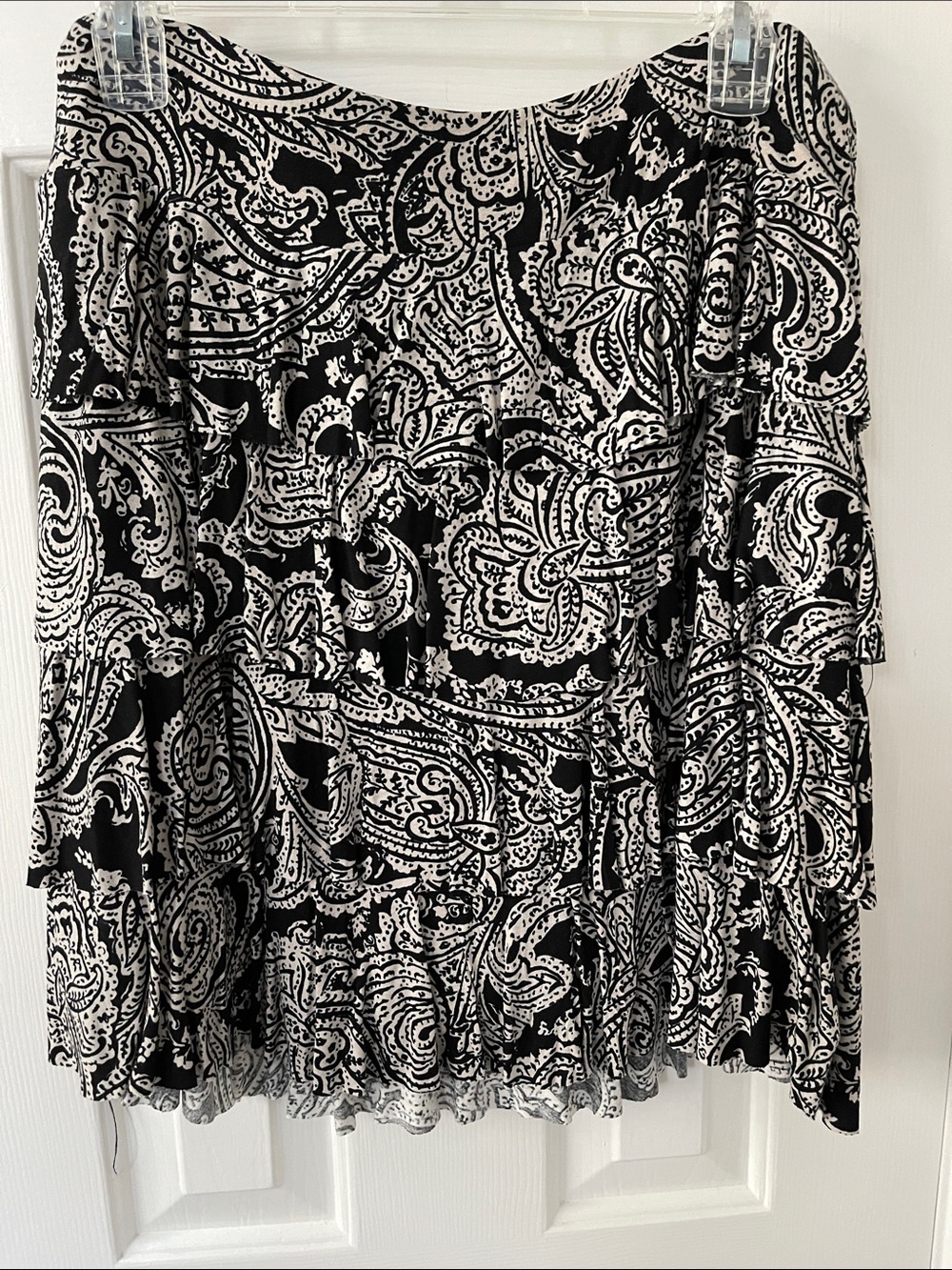 INC International Concepts Black and white ruffled skirt